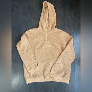 Abercrombie Kids Tan Sherpa Quarter Zip Hoodie size 15/16